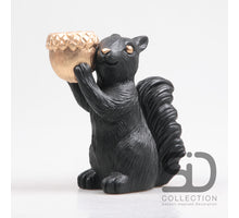 SQUIRREL WITH CANDLE HOLDER, CEMENT, 18x10.5x20.5 CM, BLACK