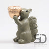 EEKHOORN MET WAXINEHOUDER CEMENT 14.5X8.5X16.3 CM OLIJFGROEN