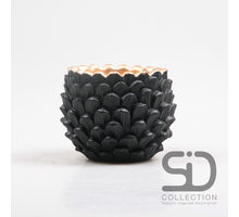 PINE CONE SHAPED CEMENT PLANT POT 14X14X11 CM BLACK