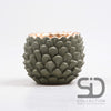 PINE CONE SHAPED CEMENT PLANT POT 14X14X11 CM OLIVE GREEN
