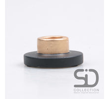 CEMENT CANDLE HOLDER 7X7X3 CM BLACK