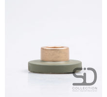 CEMENT CANDLE HOLDER 7X7X3 CM OLIVE GREEN