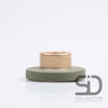 CEMENT CANDLE HOLDER 7X7X3 CM OLIVE GREEN