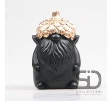 GNOME WITH ACORN CEMENT 12X11.5X18.7 CM BLACK
