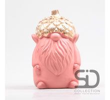 GNOME WITH ACORN CEMENT 12X11.5X18.7 CM OLD ROSE