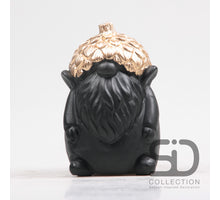 GNOME WITH ACORN CEMENT 9.5X9X14.3 CM BLACK