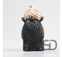 GNOME WITH ACORN CEMENT 15X14.5X29.7 CM BLACK