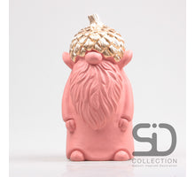 GNOME WITH ACORN, CEMENT, 15X14.5X29.7 CM, OLD ROSE