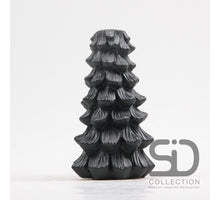 CANDLE HOLDER TREE CEMENT 11X11X19 BLACK