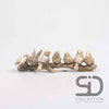 7 VOGELS OP TAK 27X8X7 CM GOUD POLYSTONE