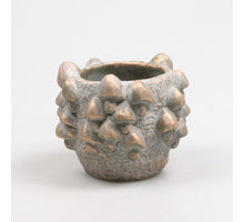 BLOEMPOT MET PADDENSTOELEN 13X13X11 CM 2 KLEUREN ASSORTIE METAL