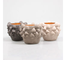 BLOEMPOT MET PADDENSTOELEN 13X13X11 CM 3 KLEUREN ASSORTIE PASTEL