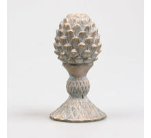 KANDELAAR DENNENAPPEL 10.5X10.5X18.3 CM 2 KLEUREN ASSORTIE METAL