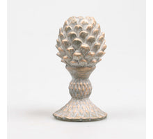KANDELAAR DENNENAPPEL 9X9X16 CM 2 KLEUREN ASSORTIE METAL