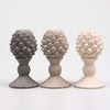 KANDELAAR DENNENAPPEL 9X9X16 CM 3 KLEUREN ASSORTIE PASTEL