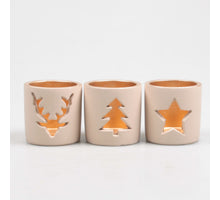 THEELICHTHOUDER 8.5X8.5X8.5 CM 3 ASSORTIE CREME