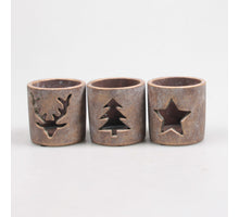 THEELICHTHOUDER 8.5X8.5X8.5 CM 3 ASSORTIE GOUD