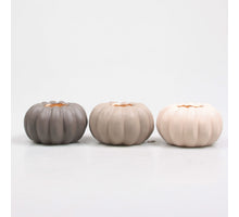 KAARSENSTANDAARD POMPOEN 11X11X6.4 CM 3 KLEUREN ASSORTIE PASTEL