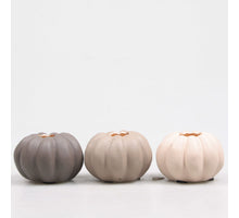 KAARSENSTANDAARD POMPOEN 7.5X7.5X5 CM 3 KLEUREN ASSORTIE PASTEL