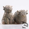 Hooglander Koe 2 assortie Cement Goud 10.5x10.5x14.5 cm