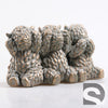 Hooglanders Koe m-Horen/Zien/Zwijgen Cement Goud 20x9x11 cm