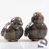 Vogel 2 assortie aardewerk Donkergroen 9x7x8.5 cm