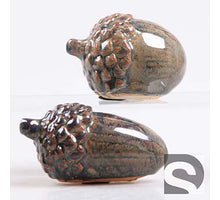 Dennenappel 2 assortie aardewerk Donkergroen 9.5x5x5 cm