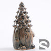 Kabouter m/Dennenappel Muts M aardewerk Donkergroen 10x9x20