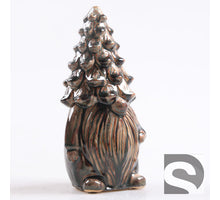 Kabouter m/Dennenappel Muts L aardewerk Donkergroen 11.5x11x