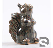 Eekhoorn Vaas aardewerk Donkergroen 11.5x8x16 cm