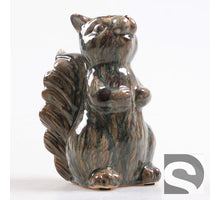 Eekhoorn Vaas aardewerk Donkergroen 12.5x10.5x19 cm