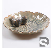Vogeldrinkschaal L aardewerk Donkergroen 26x26x6.5 cm