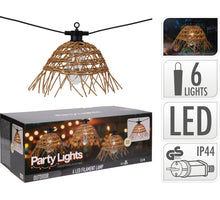 FEESTVERLICHTING PE RATTAN 6 BULB 5,5MTR ADAPTER