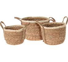 ZEEGRAS MANDEN SET VAN 3 ROND D32 H29CM NATUREL/CREME