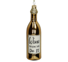 Ornament Wine Bottle Glass Gold 14.3cm