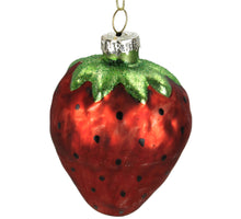 Ornament Strawberry Glass Red 8.5cm