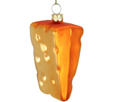 Ornament Cheese Glass Yellow 8.3cm
