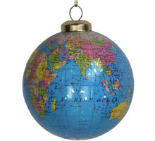 Ornament Globe Plastic Blue 8cm
