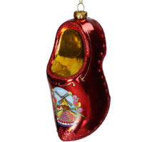 Ornament Wooden Shoe Glass Red 12.7cm
