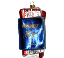 Ornament Passport Glass Blue 14cm