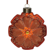 Ornament Disk Flower Velvet Terra 10cm