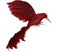 Ornament Vogel Feder Rot 17cm