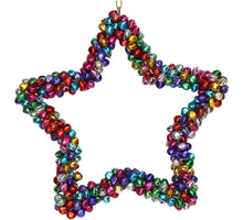 Ornament Bells Star Metal Multi 16cm