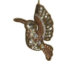 Ornament Bird Beads Gold 11.5cm