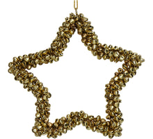 Ornament Bells Star Metal Gold 16cm