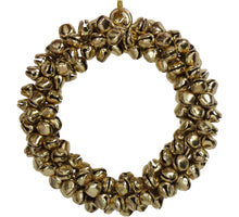 Ornament Bells Wreath Metal Gold 9cm