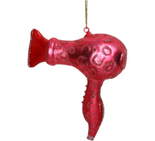 Ornament Hair Dryer Glass Pink 10.8cm