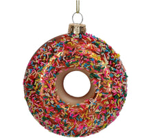 Ornament Donut Glass Multi 9.7cm