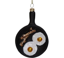 Ornament Fried Egg Glass Black 11.7cm