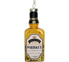 Ornament Bottle Whiskey Glass Gold 10cm